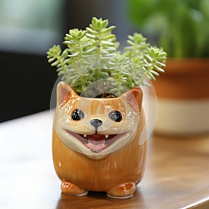 Lively Small Dog Pot With Vibrant Facial Expressions