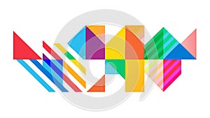 Dynamic Abstract Geometric Shapes Pattern in Vibrant Colors, vector design Generative AI