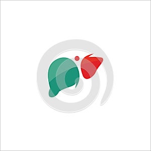Liver care logo template.vector liver icon flat logo.