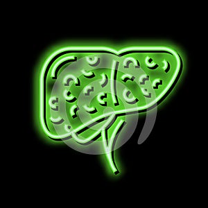 liver cirrhosis disease neon glow icon illustration