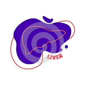 Liver digestive system body organ outline icon