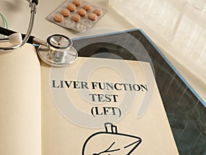 Liver function test LFT - ALT, AST, ALP, GGT - is shown using the text