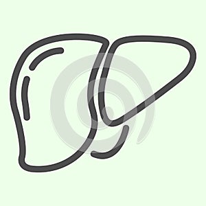 Liver line icon. Human liver body organ outline style pictogram on white background. Anatomy and organs signs for mobile