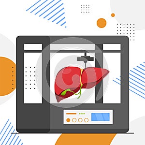 liver model prints on 3d bio printer medical printing of human transplantation organ biological engineering bioprinting