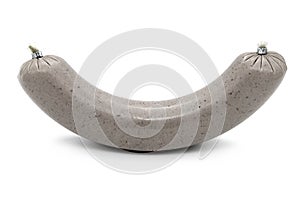 A liver sausage isolated on a white background