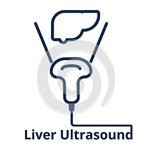 Liver ultrasound scan icon photo