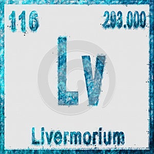 Livermorium Chemical Element Blue on White