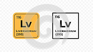 Livermorium, chemical element of the periodic table vector