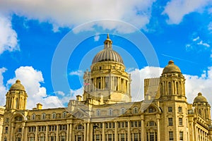 Liverpool City Centre and Waterfront on a beautiful summer morning