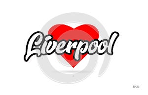 liverpool city design typography with red heart icon logo