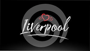liverpool city hand written text with red heart logo