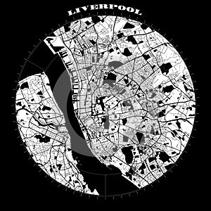 Liverpool Compass Design Map Artprint