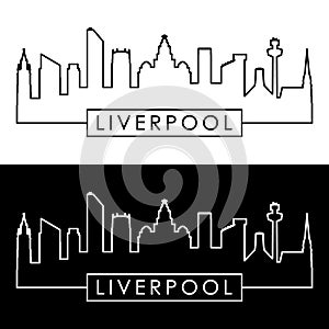 Liverpool skyline. Linear style.