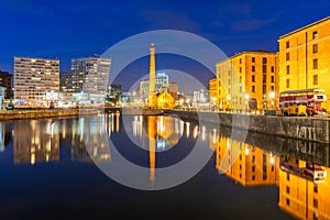 Liverpool Skyline Pier head sunset