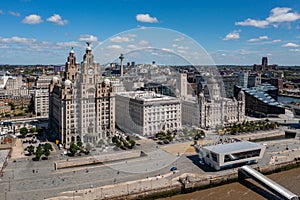 Liverpool, UK, 1 Sept 2022, The Three graces