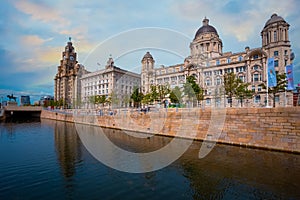 Liverpool Pier Head with the Royal Liver Building, Cunard Building photo