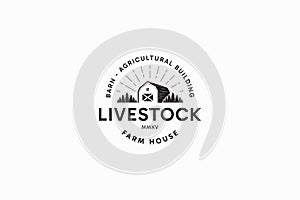 Livestock Barn Agricultural Farm House Forest Rural Countryside Logo