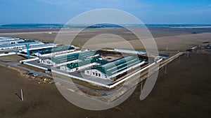 Livestock complex top view. aerial survey