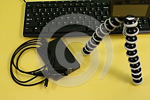 Livestreaming essential tools on yellow background