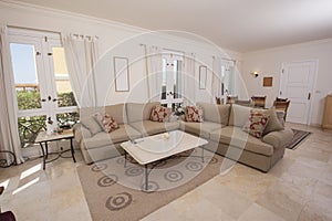 Living area interior of a luxury villa