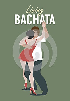 Living Bachata. Young couple dancing latin music