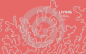Living Coral Color of 2019 Year Texture Banner