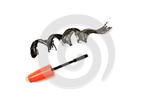 Living Coral Trendy Mascara with twirl isolated.