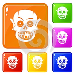 Living dead icons set vector color