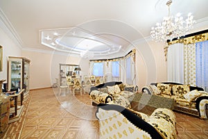 Living and dining room with luxury furniture