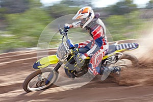 Living on the edge. Shot of a motocross event.