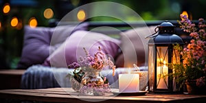 Living in the Garden with Flowers Candles and Lantern a Way to Create a Cozy and Romantic Atmosphere