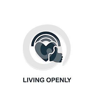 Living Openly icon. Monochrome simple Lgbt icon for templates, web design and infographics