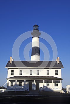 Living quarters and visitors center of Bodie Island Lighthouse on Cape Hatteras National Seashore, NC