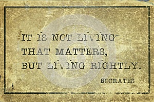 Living rightly Socrates