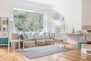 Living room and big window photo