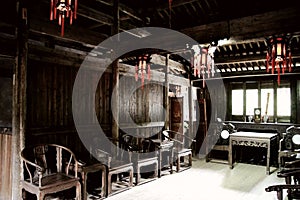 The Living room in Chinese anciend house in Bailu ancient village