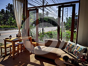 living room in a coffee shop