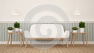 Living room or coffee shop - 3D Rendering