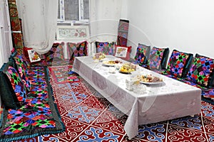 The living room and dining room of Xinjiang people