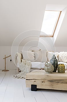 Living room with ethnic vases