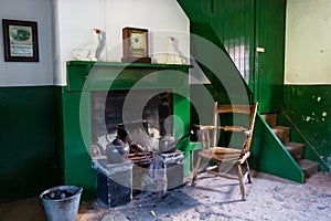 Living room and fireplace in a old Northern Ireland house