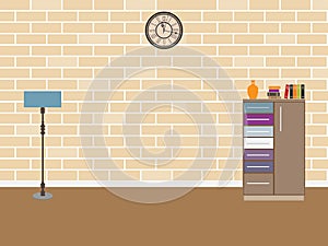 Living room interior desgin flat vector illustration