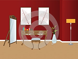 Living room interior desgin flat vector illustration