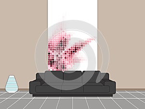 Living room interior desgin flat vector illustration