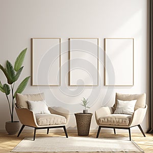 living room interior design,3 frame mockup,frames for wall art,3d