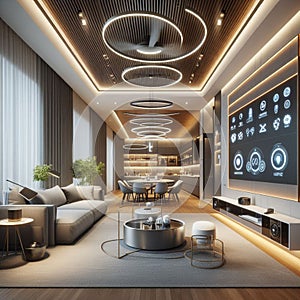 living room interior design and decoration with white sofa in living area,