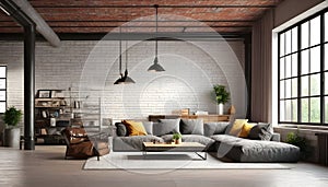 Sala de estar en suelo estilo  gráficos tridimensionales renderizados por computadora 