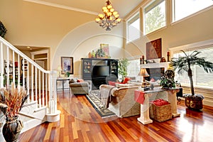 Living room interior in luxury house