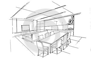 living room line drawing,a line drawing Using interior architecture, assembling graphics, working in architecture, and interior