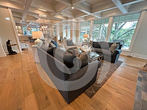 A living room in a luxury vacation rental home on Kiawah Island in South Carolina